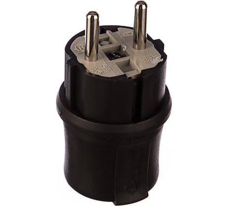 Каучуковая кабельная вилка 220В 16А б/з, IP44, черная BEMIS BEM 11-102 8698523911020