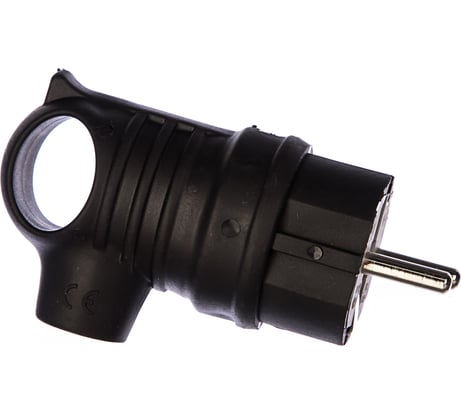 Каучуковая кабельная вилка с крючком 220В 16А с/з, IP44, чёрная BEMIS BK1-1402-2021 8698523910214