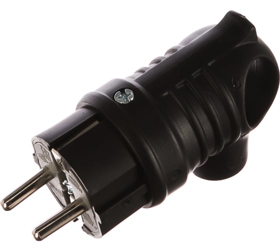 Каучуковая кабельная вилка с крючком 220В 16А с/з, IP44, чёрная BEMIS BK1-1402-2021 8698523910214