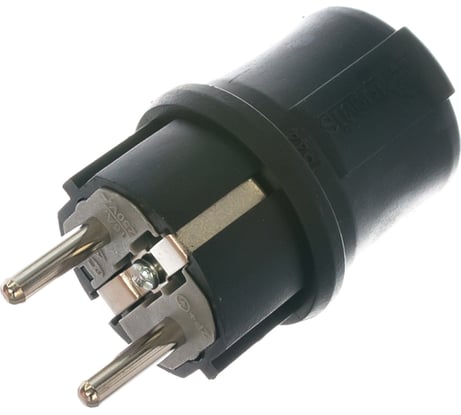 Каучуковая кабельная вилка 220В 16А с/з, IP44, чёрная BEMIS Econom BEM 11-101 8698523911013