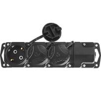 Колодка для удлинителя, 3 гнезда, заземление, защитные крышки, IP44, 3500Вт СИБИН 55114-3