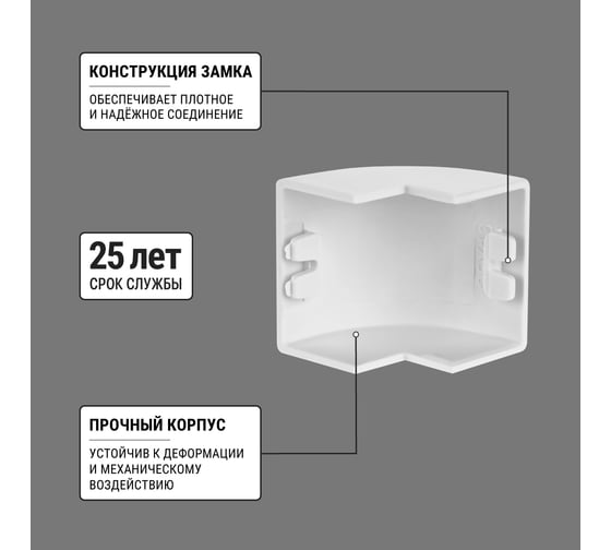 Внешний угол TDM ELECTRIC КМН, белый, 25х16 упаковка 4 шт SQ0411-0063