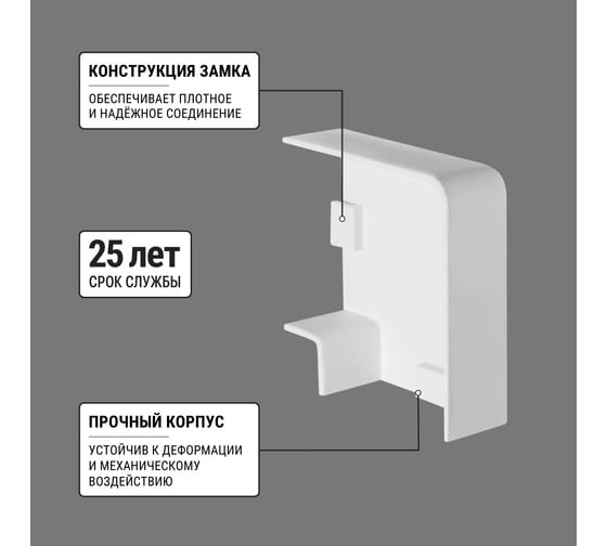 Поворот на 90 гр. TDM ELECTRIC КМП, белый, 40x16 упаковка 4 шт SQ0411-0094