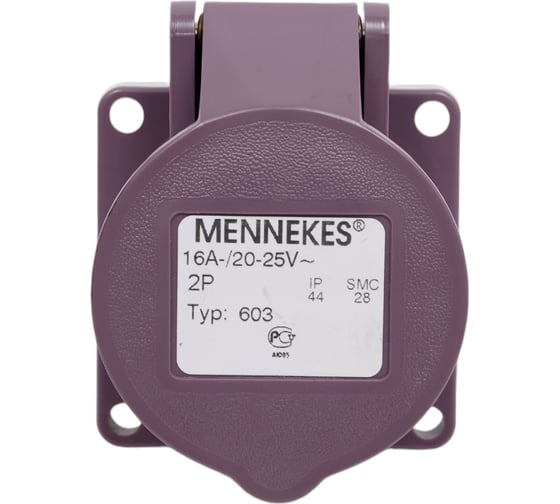 Панельная розетка Mennekes 16А/25В/2П/IP44 603 1