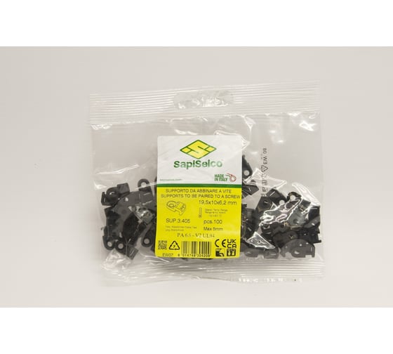Держатель с отверстием черный уп. 100 шт. SapiSelco SUP.3.405