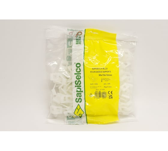 Держатель для стяжек белый уп.100 шт. SapiSelco SUP.2.401