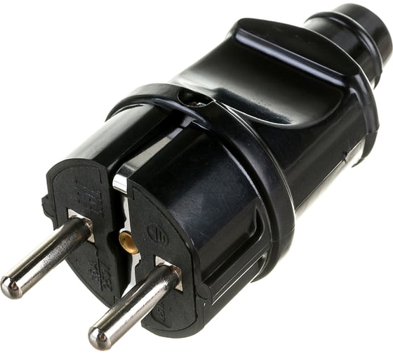 Электрическая вилка с заземлением, 16А / 220В, черная Stayer MASTER 55160-B
