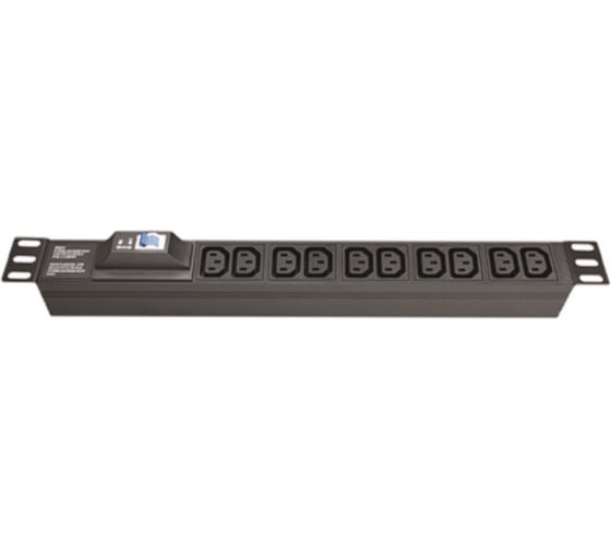 Блок распределения питания DKC (pdu) 19" 10a с автоматом 1p, вых:8 c13, вх:c14 R519IEC8CBC14 1