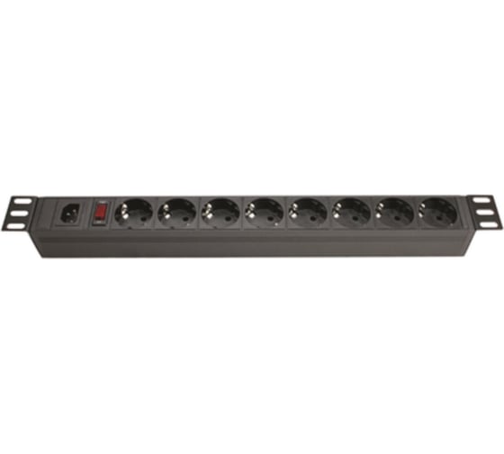 Блок распределения питания DKC (pdu) 19" 10a с выключателем, вых:8 schuko, вх:с14 R519SH8OPSHC14 1