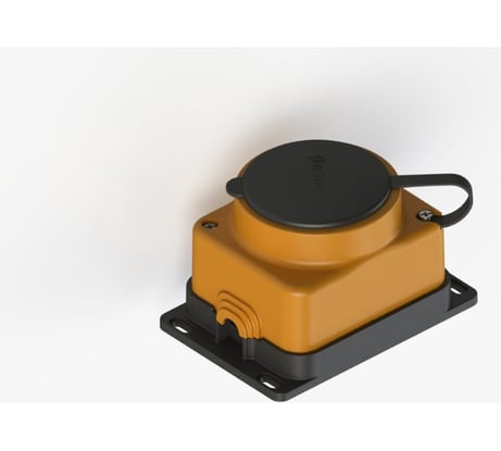 Штепсельная колодка NE-AD 1-гнездо с крышкой, с заземлением, 16А, IP44 (каучук), Оранжевый 4303