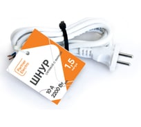 Шнур ПВС-ВП Партнер-электро 2x0,75 ГОСТ белый 1,5м C012-075-6WT.PWT02.A-1,5