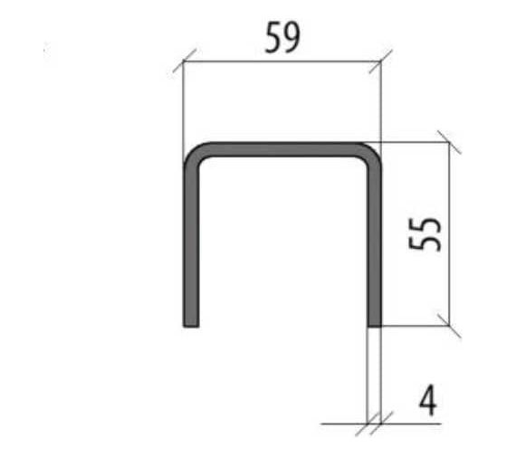 Соединитель усиленного швеллера Система КМ 50x50x4,0 мм INOX304 SLPU50-50 INOX304