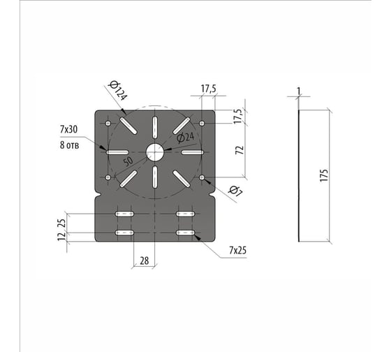 Монтажная пластина Система КМ INOX304 LO5815 PM INOX304