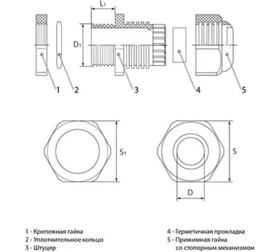 Пластиковый кабельный ввод FORTISFLEX pg 25 (16-20 мм) 88165