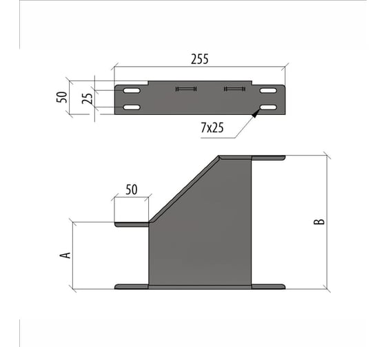 Переходник Система КМ левый 50х100-300 мм LO2714 PD50-100-300-L