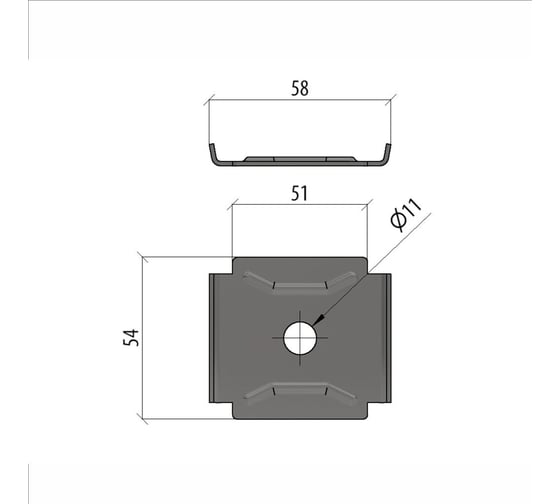 Фиксатор площадка Система КМ INOX304 LO8154 FP INOX304