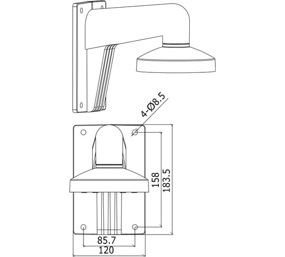 Кронштейн Hikvision DS-1273ZJ-135 АВ5064790