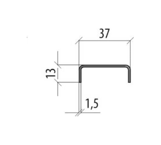 Универсальный поддерживающий профиль Система КМ 36x13x1,5 L200 мм INOX304 LO18065 UPP200 INOX304