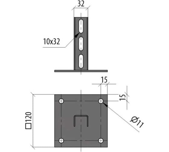 Основание потолочной стойки Система КМ INOX304 LO6280 OUPT INOX304
