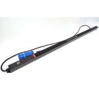 Вертикальный блок розеток Hyperline SHE-20IEC-4BIEC-3PVB 20 розеток IEC320 C13, 4 розетки IEC320 C19, кабель питания 3м (3x4.0мм2) с вилкой IEC 60309 32A (2P+E), 250В, 1700x44.4x44.4 мм (ДхШхВ), корпус алюминий, черный 456989