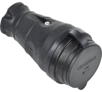 Переносная розетка GENERICA с защитной крышкой 16а ip44 черная ERK20-016-01-44-K02-G
