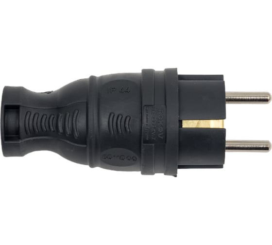 Прямая вилка TOKOV ELECTRIC 16а с заземл. каучук TKE-C05-KV-Z