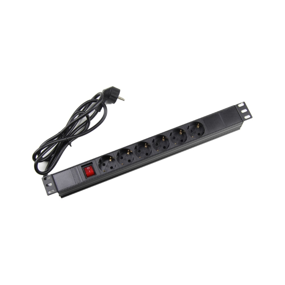Блок розеток Wize Pro WPDU1U-6 19", 19 дюймовое крепление, 6 розеток ...