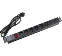 Блок розеток Wize Pro WPDU1U-6 19", 19 дюймовое крепление, 6 розеток 136889