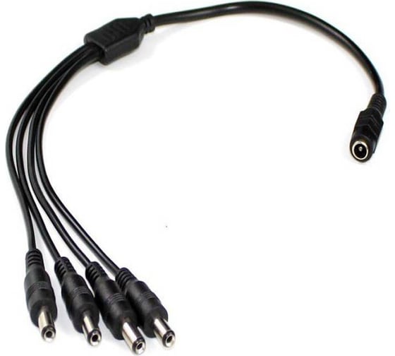 Разветвитель питания Ripo Dc 1 на 4, штекер 2,1x5,5, длина 40 см 005-200043-1 1