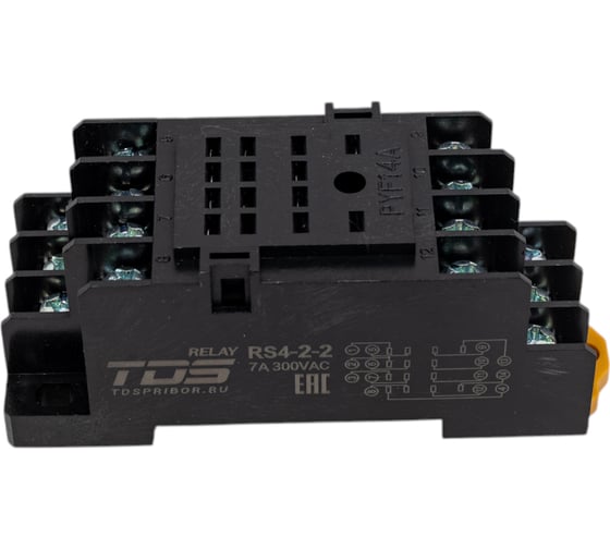 Колодка для реле TDS RS4-2-2 серии RL-4 7A 300VAC 10 шт TDS92991