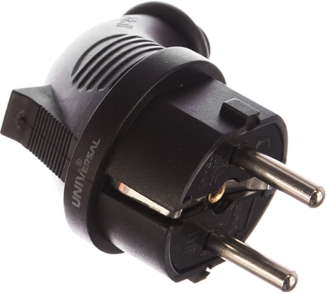 Угловая однофазная вилка, каучук UNIVersal 1241