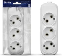Колодка удлинителя TOKOV ELECTRIC 3-м 10а без заземл. абс-пластик бел. TKE-C01-KU3