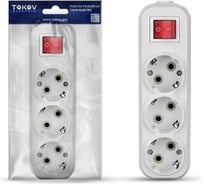 Колодка удлинителя TOKOV ELECTRIC 3-м 16а с заземл. с выкл. абс-пластик бел. TKE-C01-KU3-ZV