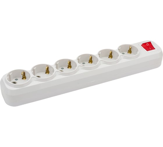 Колодка удлинителя TOKOV ELECTRIC 6-м 16а с заземл. с выкл. абс-пластик бел. TKE-C01-KU6-ZV
