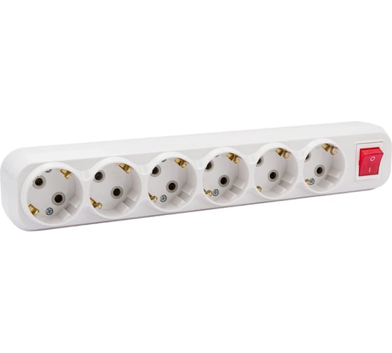 Колодка удлинителя TOKOV ELECTRIC 6-м 16а с заземл. с выкл. абс-пластик бел. TKE-C01-KU6-ZV