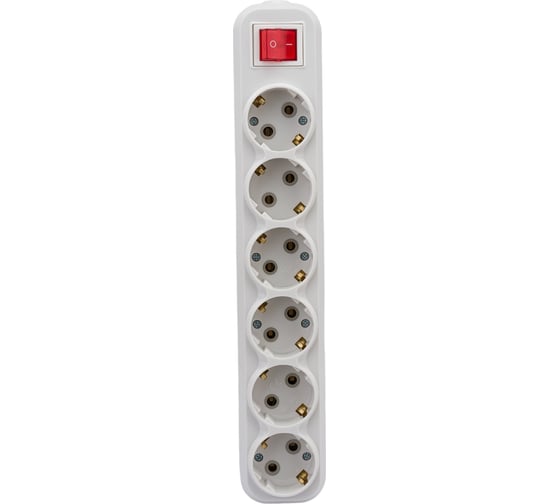 Колодка удлинителя TOKOV ELECTRIC 6-м 16а с заземл. с выкл. абс-пластик бел. TKE-C01-KU6-ZV