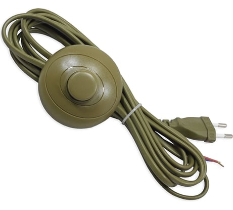 Сетевой шнур с вилкой и ножным выключателем ООО "ОПТИКОМ ЭЛЕКТРИК" золотой 3,5 м 2x0,75мм2 1918.0799