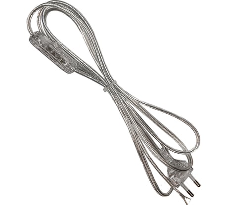 Шнур с проходным выключателем ООО "ОПТИКОМ ЭЛЕКТРИК" прозрачный 1,8м 2x0,75мм2 1403.0099