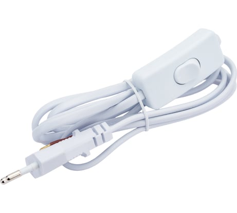 Шнур с проходным выключателем ООО "ОПТИКОМ ЭЛЕКТРИК" белый 1,8м 2x0,75мм2 1403.0299