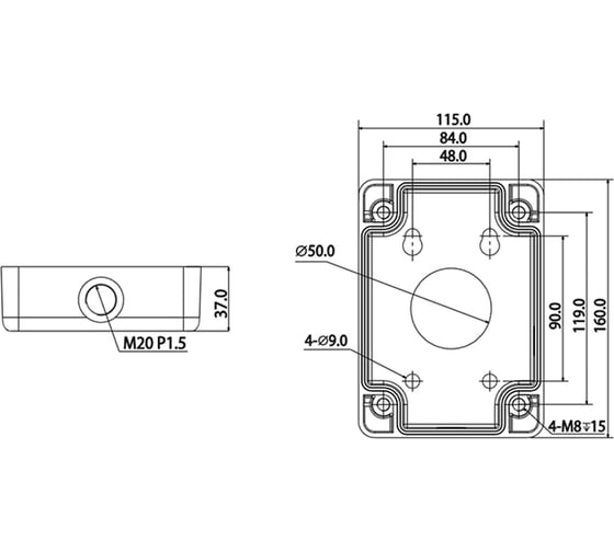 Монтажная коробка RVi -1BMB-1 white 2.61.0013