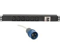 Блок электрических розеток TLK, 19" на 6 гнезд c19, 32 a TLK-RSB06-M-05-BK