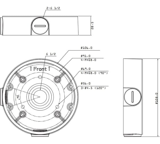 Монтажная коробка RVI -1BMB-6 white - 2.61.0027