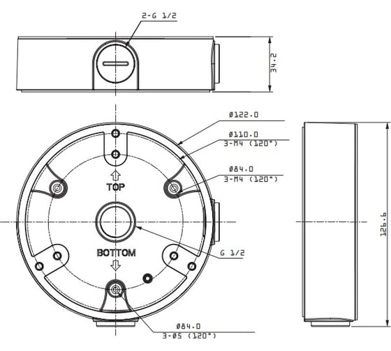 Монтажная коробка RVI -1BMB-4 white - 2.61.0024