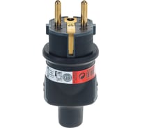 Вилка Legrand 2К+3 серия Элиум 16 А резина винтовой зажим чёрный 050196