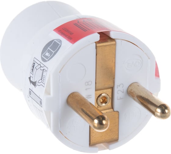 Вилка Legrand 2К+3 серия Элиум 16 А пластик прямой ввод белый 050187