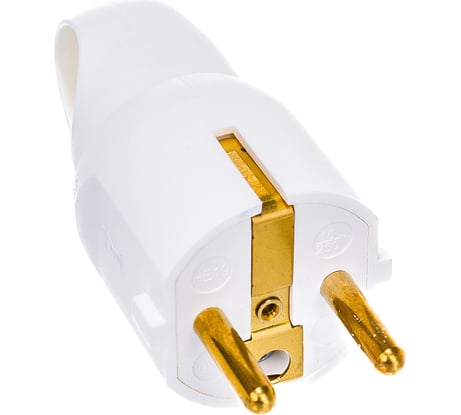 Вилка Legrand 2К+3 серия Элиум 16 А с кольцом пластик винтовой зажим белый 050190