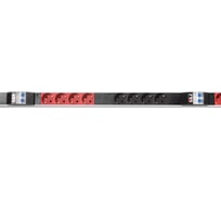 Блок силовых розеток Rem -MC, Shuko х 18, вход IEC 320 309 3PN, шнур 3 м, 1463x45x60 мм (ВхШхГ), 16А, для шкафов, алюминий, с контроллером R-MC8-3x16-18S-MI-1420-3-3PN
