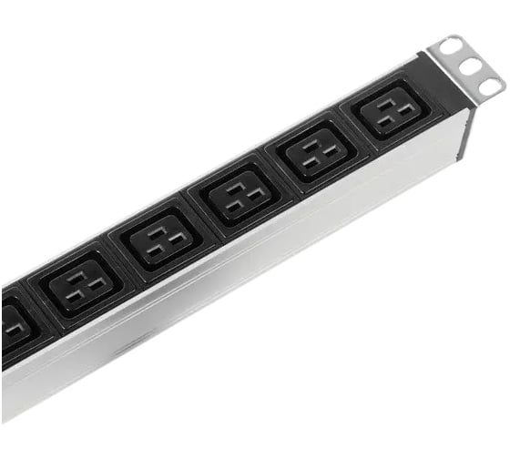 Блок силовых розеток Rem -16, вертикальный, неуправляемый, Shuko х 15, IEC 60320 С19x10, вход колодка, 1863мм 16А, автомат, алюминий, без шнура R-16-15S-10C19-A-1820-K