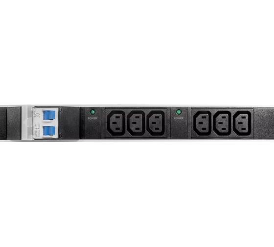 Блок силовых розеток Rem, IEC 60320 С13, IEC 60320 С19x10, Shuko х 4, вход колодка, 1463x45x60 мм (ВхШхГ), 32А, автомат, алюминий, с мониторингом R-MC1-32-2x2S-2x3C13-2x2C19-A-1420-K