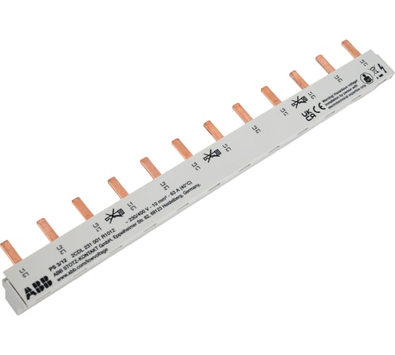 Шинная разводка ABB PS3/12 Comp(PIN) 3-фазная, 2CDL231001R1012